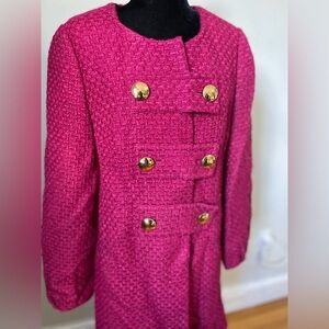 Vintage Beth Bowley Tweed Fushia Peacoat